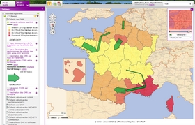 Cartographie des indicateurs Collecte : données régionales et départementales